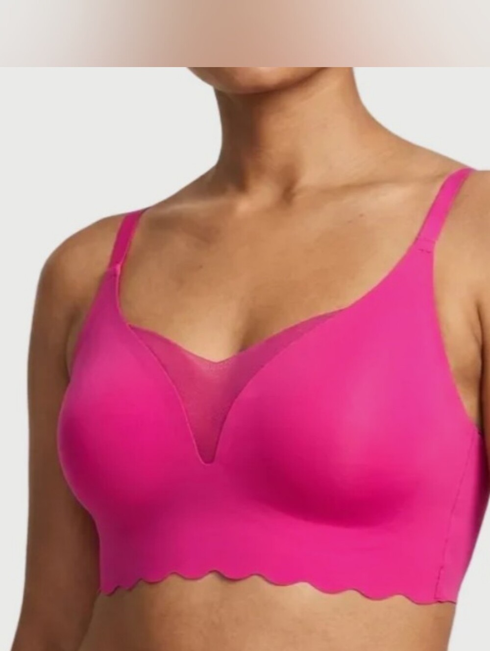 Rhonda Shear Scalloped Jelly Gel Bralette In Electric Fushia Size XL